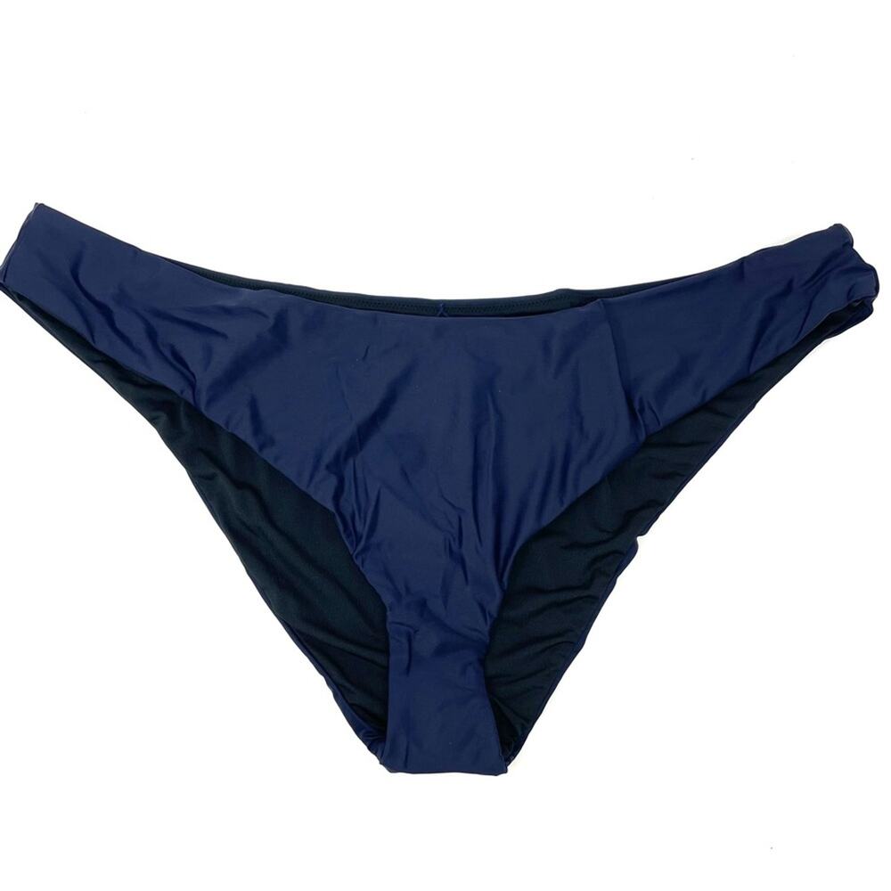 NEW J. Crew Curved-waist Cheeky Bikini Bottom in Navy Blue, Women's 3X BC125 $59